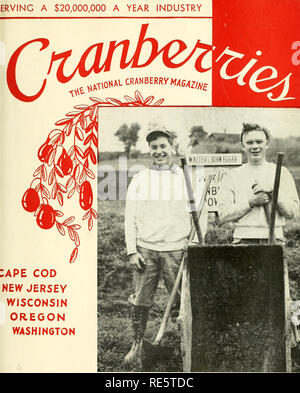 . Cranberries; : the national cranberry magazine. Cranberries. ERVINC A $20,000,000 A YEAR INDUSTRY. :ape cod new jersey wisconsin OREGON WASHINGTON YOUNGEST CRANBERRY GROWERS—Walter and John Egger 3rd. Massachusetts. Storj page 13. (CRANI!?:RRIKS Photo) 30 Cents August, 1949. Please note that these images are extracted from scanned page images that may have been digitally enhanced for readability - coloration and appearance of these illustrations may not perfectly resemble the original work.. Portland, CT [etc. ] : Taylor Pub. Co. [etc. ] Stock Photo