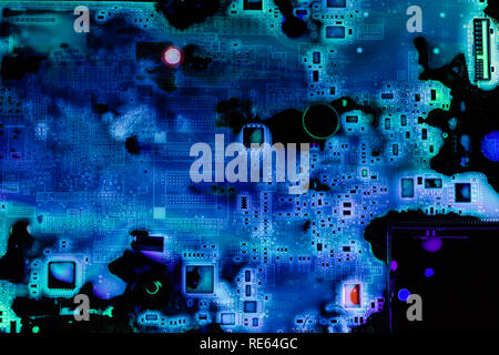 Glowing Motherboard Photo Picture Real Stock Photo