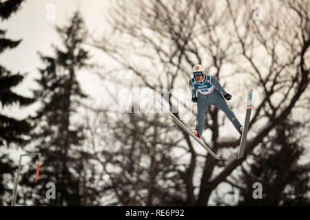 Zakopane, Poland. 20th Jan, 2019. A ski jumper, Andreas Stjernen, flys down during the Team individual competition for FIS Ski Jumping World Cup on January 20, 2019, in Zakopane, Poland. Credit: Diogo Baptista/Alamy Live News Stock Photo