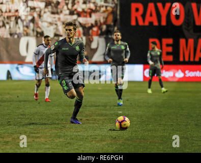 Madrid, Spain. 20th Jan, 2019. Soccer match between Rayo Vallecano vs ...