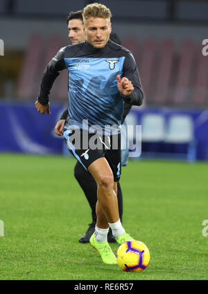 Naples, Italy. 20th Jan, 2019. Serie A football, Napoli versus Lazio; Ciro Immobile of Lazio during warm up Credit: Action Plus Sports/Alamy Live News Stock Photo