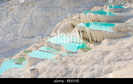 Pamukkale, natural pool with blue water, Turkey tourist attraction Stock Photo