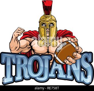 Spartan Trojan American Football Sports Mascot Stock Vector