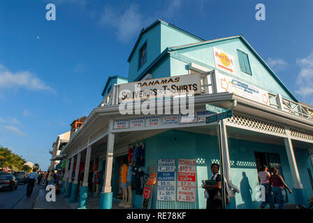 t-shirts shop, hats and souvenirs, Nassau, New Providence Island, Caribbean. Stock Photo