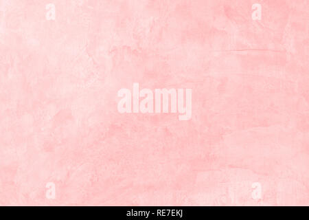 Old concrete paint plastic pink on cement wall texture and background with space. Stock Photo