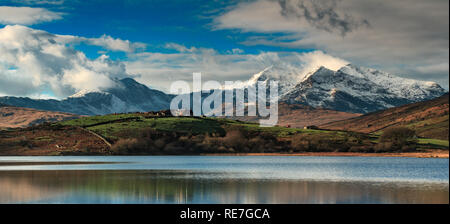 Snowdon from across Llyn Mymbyr, Wales Stock Photo