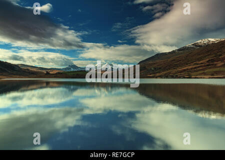 Snowdon from across Llyn Mymbyr, Wales Stock Photo