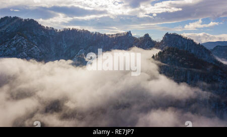 Aerial view of Lago-Naki - plateau in the Western Caucasus in morning light. Stock Photo