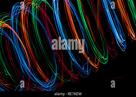 Long Exposure of Fairy Lights on black background