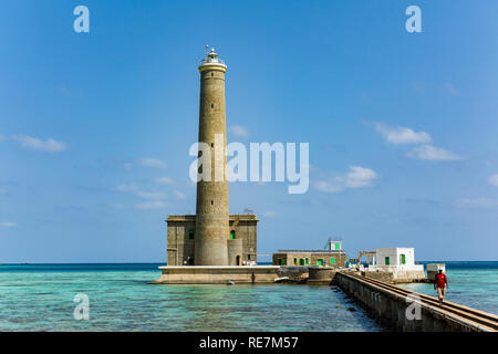 Reef and Lighthouse of Sanganeb, Red sea, Sudan. Stock Photo