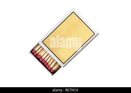 Matchbox and matches isolated on white background Stock Photo