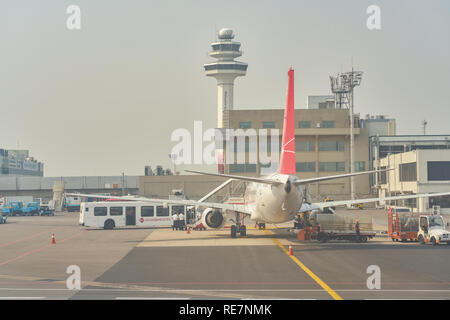 SEOUL, SOUTH KOREA - CIRCA MAY, 2017: Gimpo Airport at daytime. Gimpo International Airport is located in the far western end of Seoul. Stock Photo