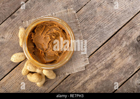 peanut butter in glass jar Stock Photo