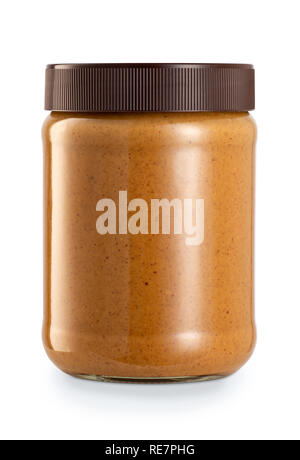 peanut butter in glass jar Stock Photo