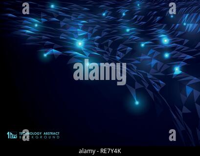 Technology triangles shapes of futuristic background with glitters. vector eps10 Stock Vector