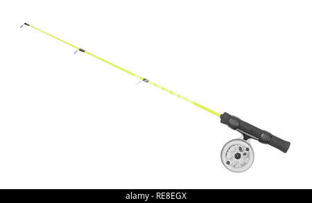 Short fishing rod isolated on white background Stock Photo