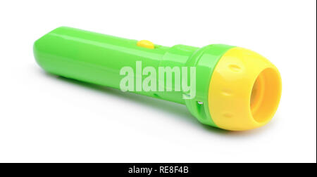 Small colored flashlight isolated on white background Stock Photo