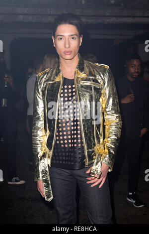 Nathaniel Weller poses at the Old Truman Brewery. London. May 14, 2015. Stock Photo