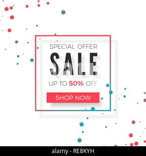 Sale. Special offer advertising. Promo banner design template.Vector illustration isolated on white background Stock Vector