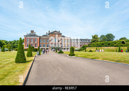 London, UK - June 24, 2018: Hyde Park and Kensington Palace entrance exterior with people tourists in sunny summer Stock Photo