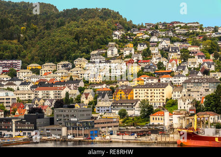 Houses Around The Harbour, Bergen Norway Stock Photo