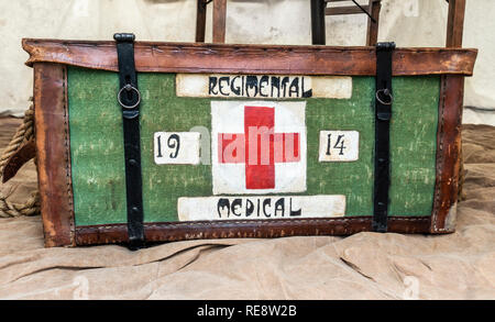First World War medical box, first aid kit. Stock Photo