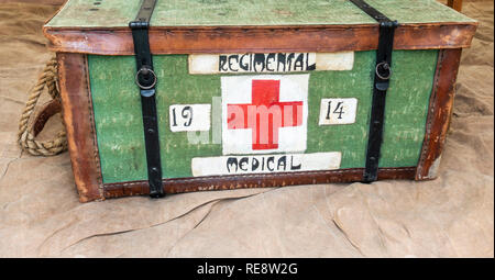 First World War medical box, first aid kit. Stock Photo