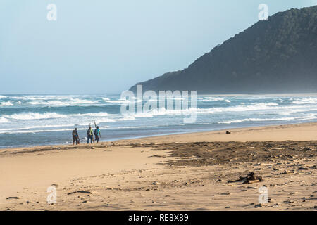 Beach of St. Lucia with fishermen, South Africa Stock Photo