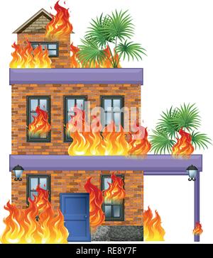 A modern house on fire illustration Stock Vector Image & Art - Alamy