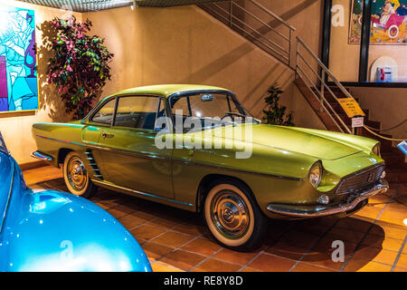 FONTVIEILLE, MONACO - JUN 2017: green RENAULT FLORIDE R.1092 1959 in Monaco Top Cars Collection Museum. Stock Photo