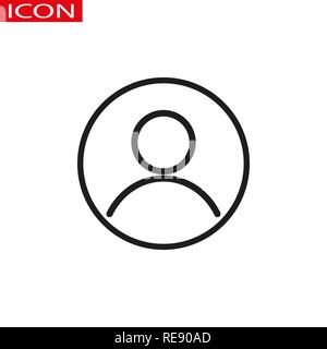 User, account circular line icon. Round simple sign. Flat style vector symbol Stock Vector