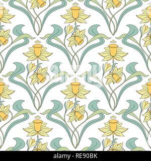 Vintage seamless pattern. Vector floral illustration in vintage style Stock Vector