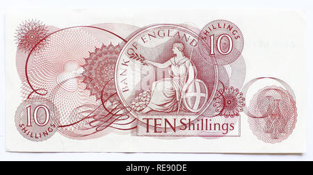 Ten Shilling note issued by the Bank of England (no longer in circulation) Stock Photo