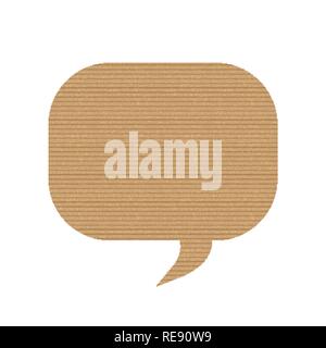 Bubble speech. Shape of a square. Grunge cardboard texture. Vector illustration. Online chat Stock Vector
