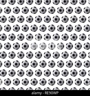 Seamless pattern with soccer (Football) balls black on white background Stock Vector