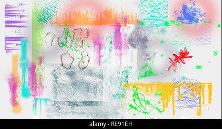 Abstract image with paint spots of different shapes. Stock Photo