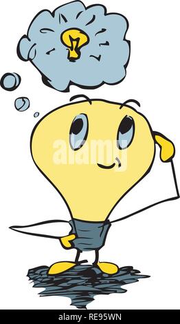 Colored sketch of a lightbulb by jziprian Stock Vector