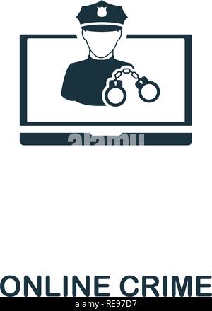 Online Crime icon. Premium style design from corruption icon collection. Pixel perfect Online Crime icon for web design, apps, software, print usage Stock Vector