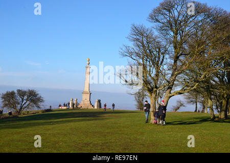 The Boer War Memorial on Coombe Hill, Wendover, Buckinghamshire, UK. Chilterns landscape. Monument Stock Photo