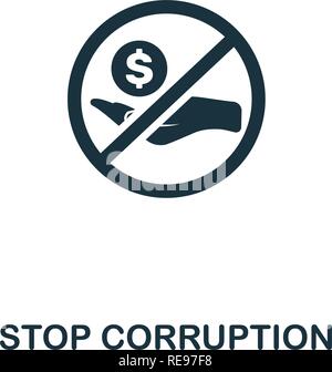 Stop Corruption icon. Premium style design from corruption icon collection. Pixel perfect Stop Corruption icon for web design, apps, software, print usage Stock Vector