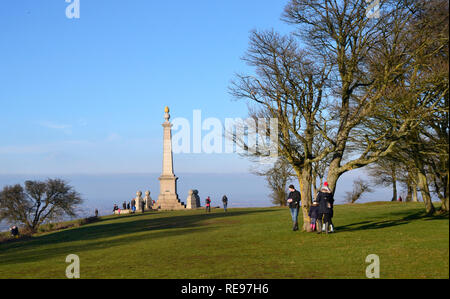 The Boer War Memorial on Coombe Hill, Wendover, Buckinghamshire, UK. Chilterns landscape. Monument Stock Photo