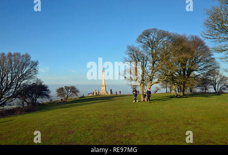 The Boer War Memorial on Coombe Hill, Wendover, Buckinghamshire, UK. Chilterns landscape. Monument Stock Photo