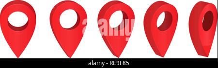 Pointer mark on the map isometric icon. Map navigation 3d pins Stock Vector