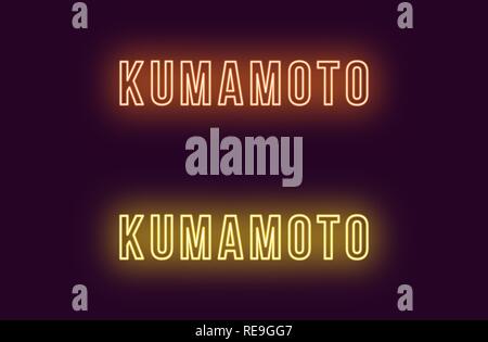 Neon Name Of Kumamoto City In Japan Vector Text Of Kumamoto Neon Inscription With Backlight In Bold Style Blue And Green Colors Isolated Glowing T Stock Vector Image Art Alamy