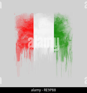 Watercolor flag of Italy. Art painted Italy national flag. Stock Photo