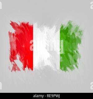 Watercolor flag of Italy. Art painted Italy national flag. Stock Photo