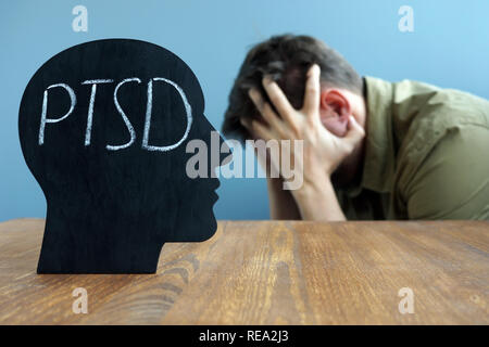 Head shape with PTSD Post traumatic stress disorder. Stock Photo
