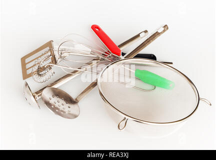 chaotic set of kitchen tools Stock Photo