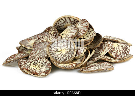 sliced betel nuts isolated on white background Stock Photo