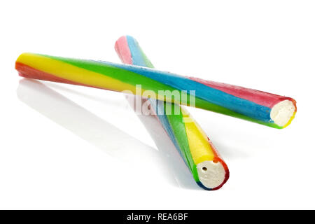 candy sticks isolated on white background Stock Photo